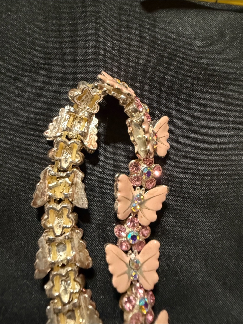 Source Unknown Pink Butterfly Crystal Stretch Bracelet